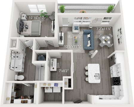 Avery (A3) | 1 Bedroom, 1 Bath w/ Den